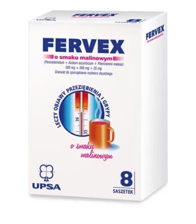Fervex raspberry flavor, granules, 8 sachets