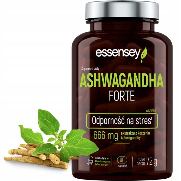 ASHWAGANDHA FORTE 666MG STRONG EXTRACT STRESS CERTIFIED GINSENG PLANT - Image 1