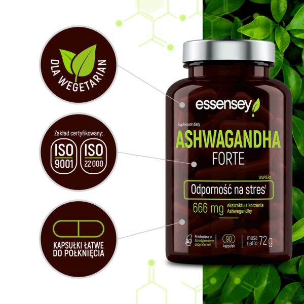 ASHWAGANDHA FORTE 666MG STRONG EXTRACT STRESS CERTIFIED GINSENG PLANT - Image 3
