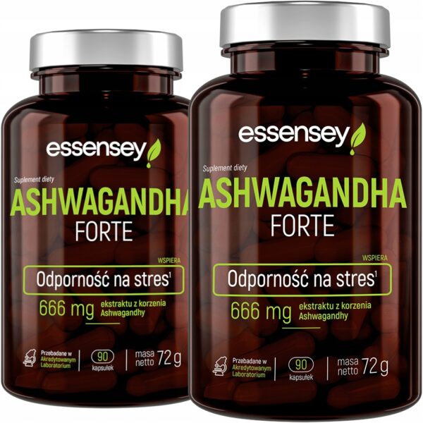ASHWAGANDHA FORTE 666mg Strong Extract Stress Sleep Relaxation Ashwagandha Root (Set of 2) - Image 1