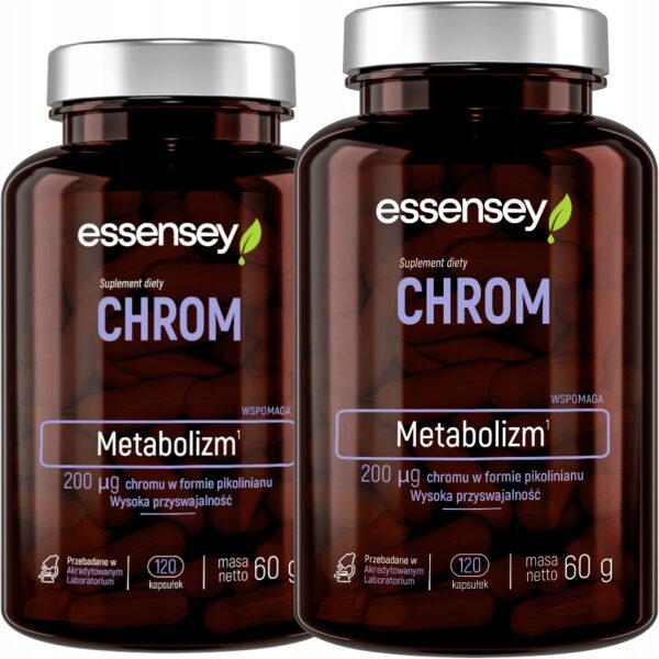 CHROM-PIKOLINIAN-FORTE-MAX-PORCJA-NA-120-DNI-METABOLIZM-CUKIER-GLUKOZA-WEGE CHROMIUM PICOLINATE FORTE MAX PORTION FOR 120 DAYS METABOLISM SUGAR GLUCOSE VEGAN (Set of 2) - Image 1