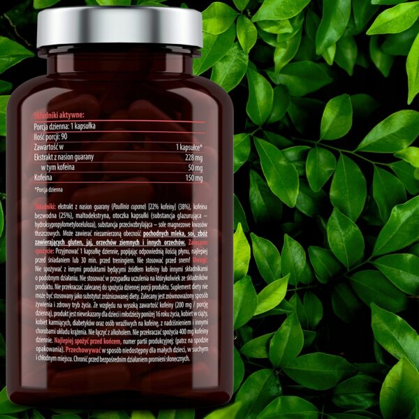 GUARANA 228MG + CAFFEINE 200MG STRONG EXTRACT 90 DAYS CERTIFIED FACTORY - Image 5