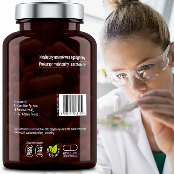 L-TRYPTOPHAN 1000 MG SEROTONIN MELATONIN ESSENTIAL AMINO ACID 90 VEGAN CAPS (Set of 2) - Image 6