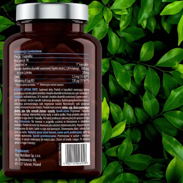 LUTEIN FORTE + VITAMIN A + ZINC FOR EYES VISION MAX PORTION 180 DAYS VEGAN (Set of 2) - Image 7