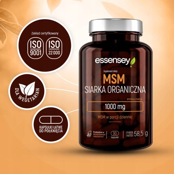 MSM ORGANIC SULFUR UP TO 1000 MG HIGH PORTION FOR ATHLETES 90 VEGAN CAPS - Image 2