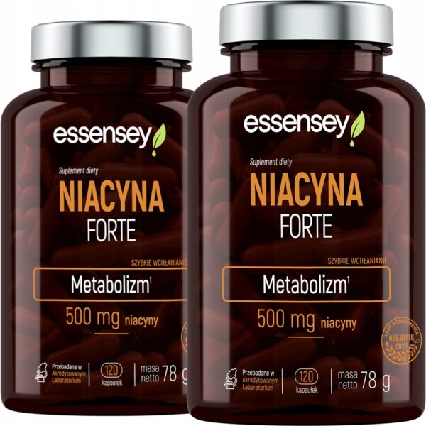 NIACIN FORTE 500MG SKIN FATIGUE NERVOUS SYSTEM 240 DAYS VITAMIN B3 VIT PP (Set of 2) - Image 1