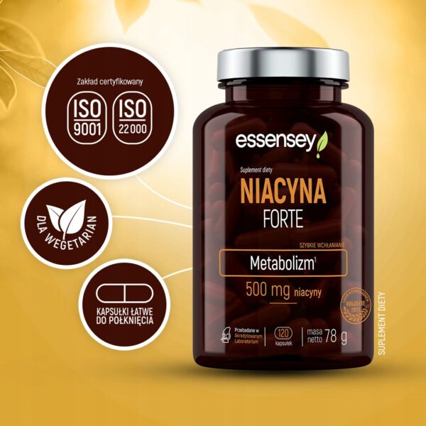 NIACIN FORTE 500MG SKIN FATIGUE NERVOUS SYSTEM 240 DAYS VITAMIN B3 VIT PP (Set of 2) - Image 3