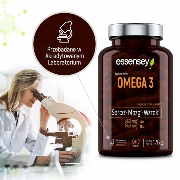 OMEGA 3 3000 MG FROM FISH + VITAMIN E HEART BRAIN VISION EPA DHA COD FISH OIL - Image 2