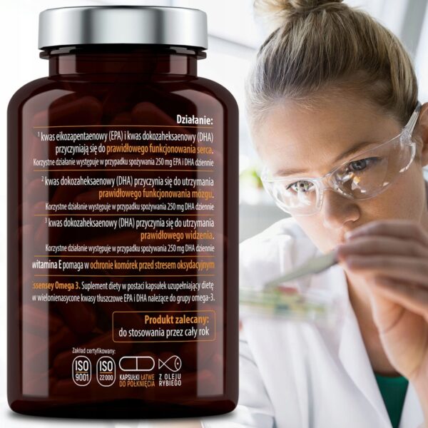 OMEGA 3 3000 MG FROM FISH + VITAMIN E HEART BRAIN VISION EPA DHA COD FISH OIL (Set of 2) - Image 6