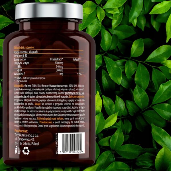 OMEGA 3 3000 MG FROM FISH + VITAMIN E HEART BRAIN VISION EPA DHA COD FISH OIL (Set of 2) - Image 7