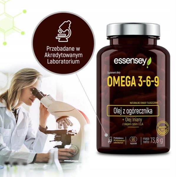 OMEGA 3-6-9 + VITAMIN E 90 CAPS NATURAL FATTY ACIDS FISH OIL LINSEED (Set of 2) - Image 2