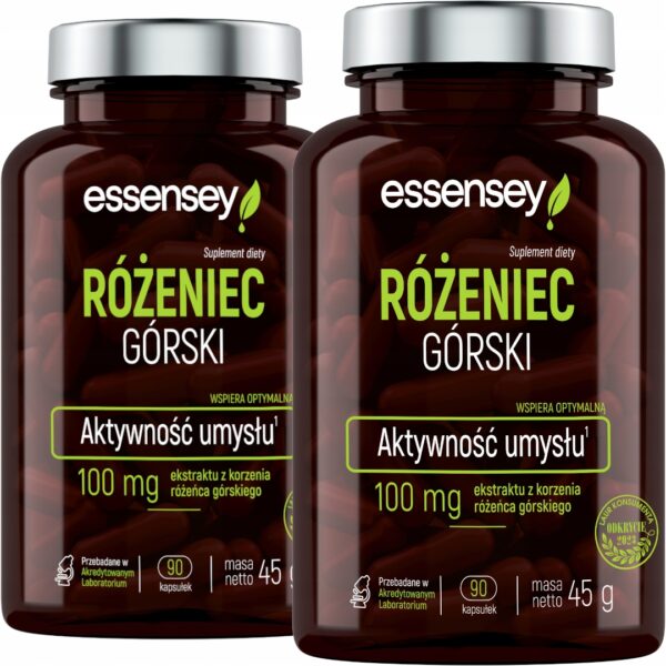 ROZENIEC-GORSKI-EKSTRAKT-Z-KORZENIA-RHODIOLA-ROSEA-UMYSL-FUNKCJE-POZNAWCZE FISH COLLAGEN STRONG JOINTS SKIN BONES + HYALURONIC ACID COENZYME Q10 VIT CA (Set of 2) - Image 1