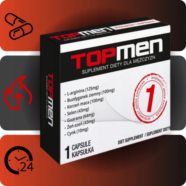 1 x TOP-MEN Libido Sex Erection Tablets Potency Fast Effect Works 24h - Image 2