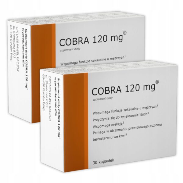 60x Tablets for Erection Potency Libido COBRA 120 TESTOSTERONE LEVEL (Set of 2) - Image 1