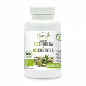 Organic Spirulina + Organic Chlorella Organic Superfood 140 Tablets NatVita