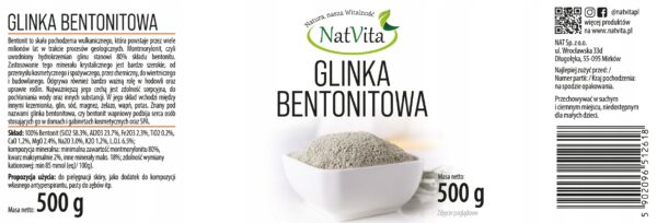 Bentonite Bentonite Clay Calcium Bentonite Montmorillonite 500g NatVita - Image 2