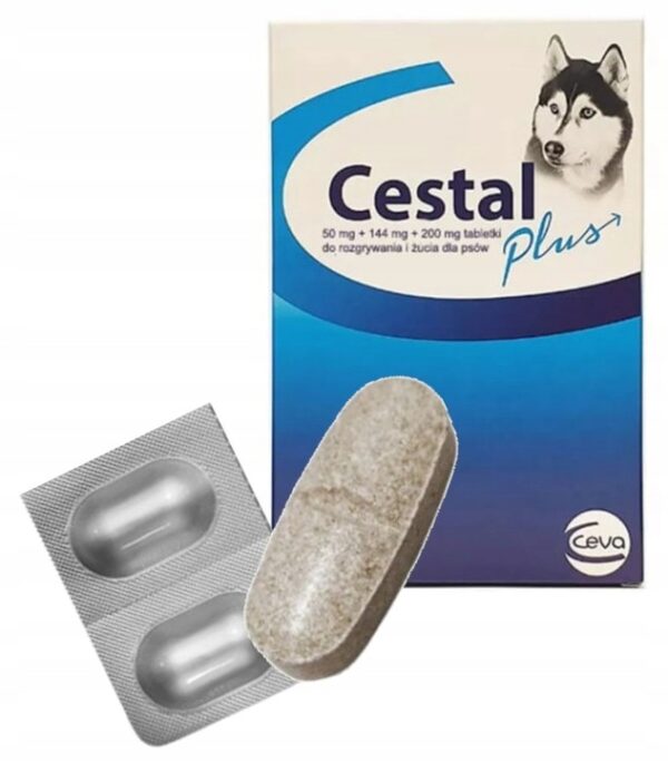 CESTAL PLUS TABLETS DE-WORMING DOGS WORMS 2pcs - Image 1