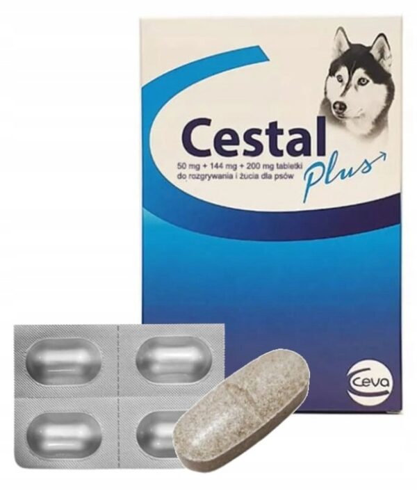 CESTAL PLUS TABLETS DE-WORMING DOGS WORMS 4pcs - Image 1
