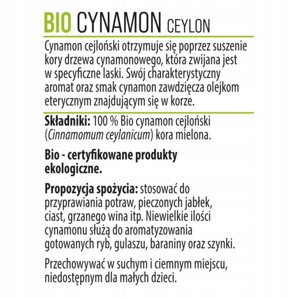 Cynamon-Cejlonski-BIO-Mielony-Ekologiczny-Swiezy-Aromatyczny-300g-NatVita-Marka-NatVita Ceylon Cinnamon Organic Ground Organic Fresh Aromatic 300g NatVita - Image 4