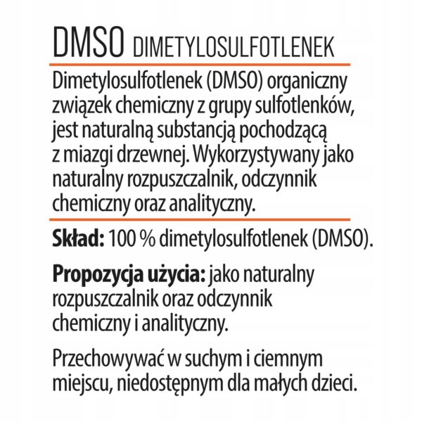 DMSO Dimethyl Sulfoxide 99.99% Very High Purity PURE 1000 ml NatVita - Image 3