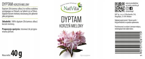 Dittany Root Powder Ground Herb Saint Hildegard Natural 40g NatVita - Image 2