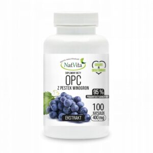 Grape Seed Extract 95% OPC Polyphenols 400mg 100 Capsules NatVita