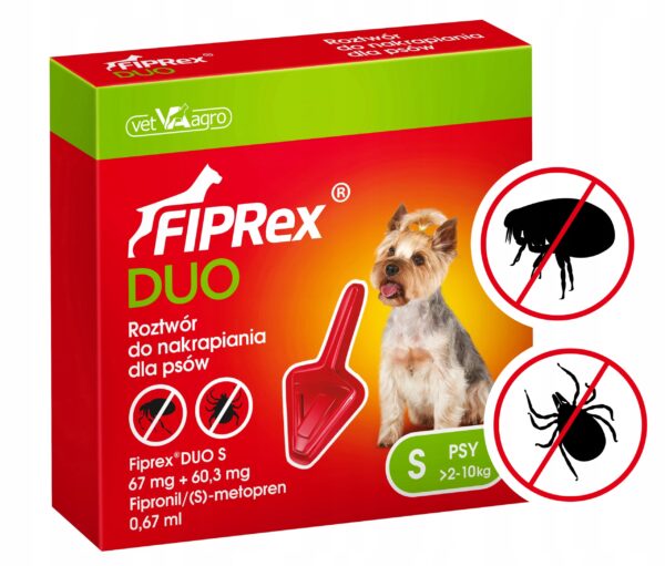 FIPREX DUO DROPS TICKS FLEAS FOR DOGS S 2-10kg - Image 1