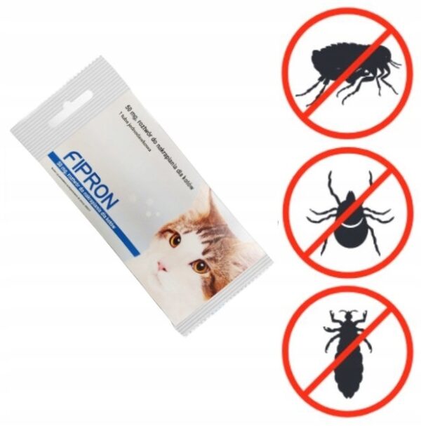 FIPRON DROPS FOR CAT AGAINST FLEAS, TICKS, LICE 1 pc. - Image 1
