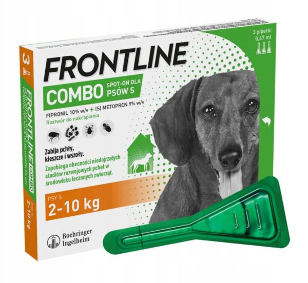 FRONTLINE-COMBO-SPOT-ON-S-KROPLE-NA-PCHLY-KLESZCZE-DLA-PSA-2-10kg FRONTLINE COMBO SPOT-ON S DROPS FOR FLEAS AND TICKS FOR DOGS 2-10kg - Image 1