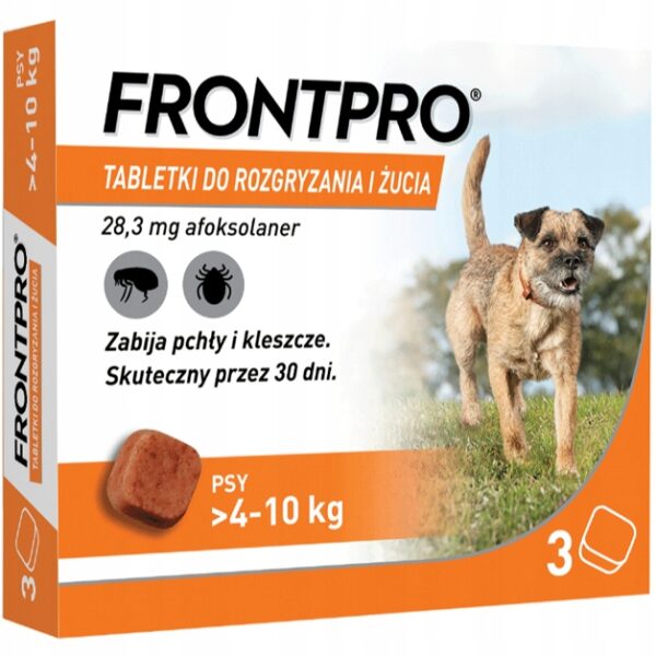 FRONTPRO FLAVOURED CHEWABLE TABLETS AGAINST FLEAS AND TICKS FOR DOGS 4-10kg 3pcs - Image 2