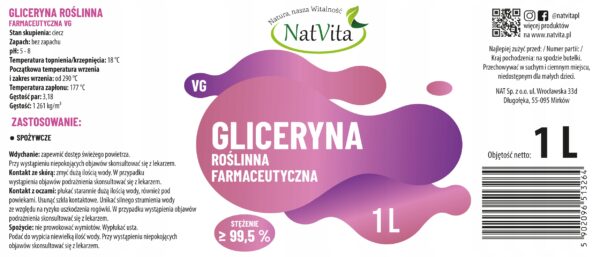 Propylene Glycol + Vegetable Glycerin Glycol Glycerin 1L + 1L NatVita - Image 5
