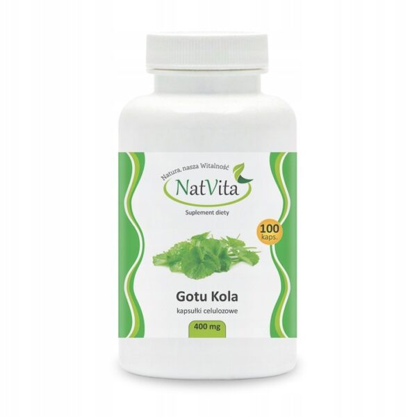 Gotu-Kola-Wakrotka-Azjatycka-Stres-Koncentracja-400mg-100-Kapsulek-NatVita Gotu Kola Centella Asiatica Stress Concentration 400mg 100 Capsules NatVita - Image 1
