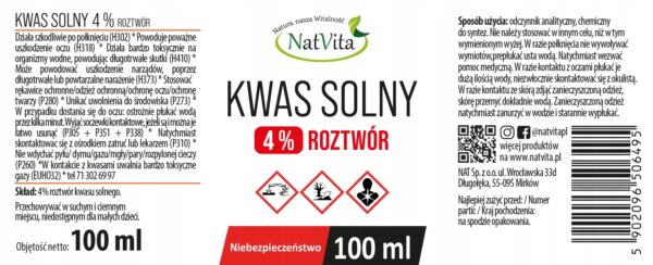 Hydrochloric Acid Solution 4% Hydrochloric Acid HCl MMS Activator 100ml NatVita - Image 2