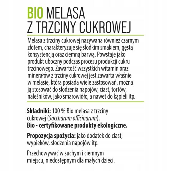 Organic Cane Molasses Organic Sugar Substitute 1200g NatVita - Image 3