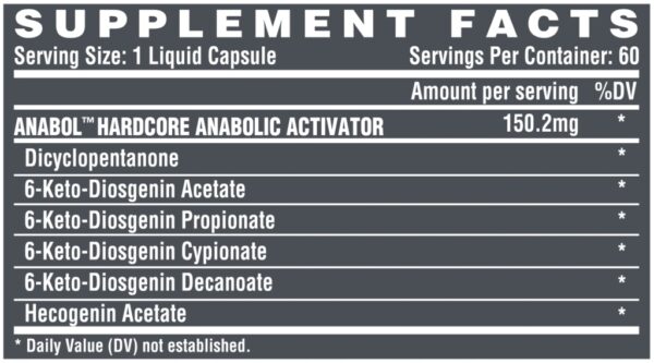NUTREX ANABOL HARDCORE 60caps MASS MUSCLE STRENGTH - Image 2