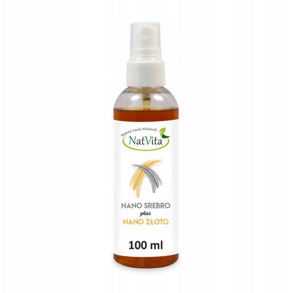 Nano Silver Colloidal 100ppm + Nano Gold 20ppm Colloidal 100ml NatVita - Image 1