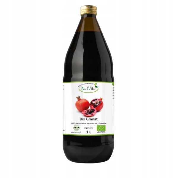 Pomegranate Juice Extract 100% Natural Ecological BIO 1000ml NatVita - Image 1