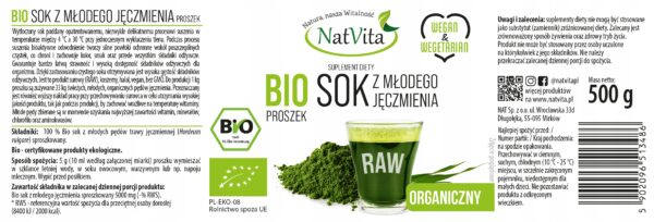 Young Barley Grass Juice Organic Barley Grass Powder Vitamins 500g NatVita - Image 7