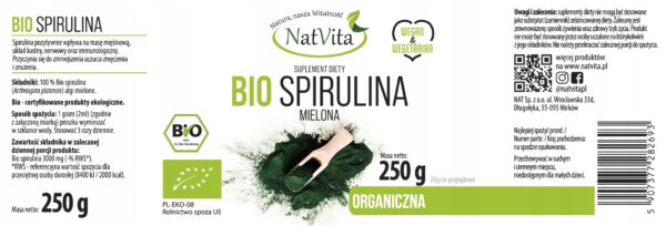 Spirulina Organic Ground Algae Immunity Anemia 250g NatVita - Image 2