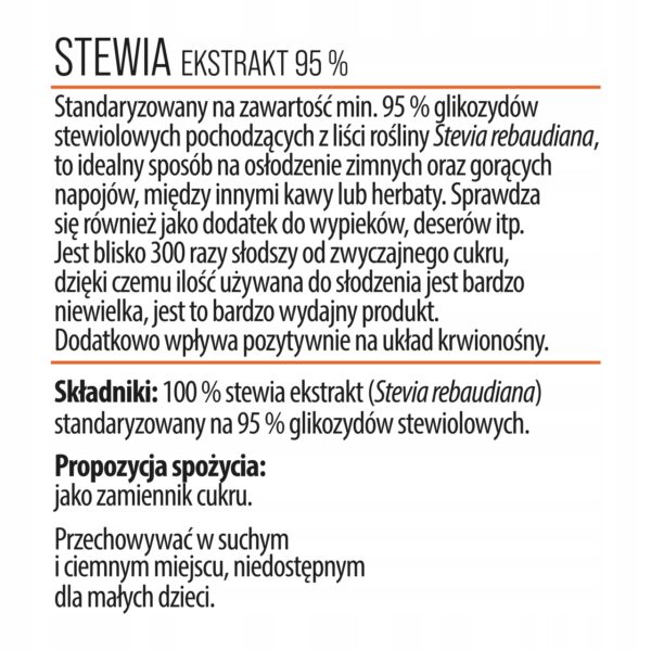 Stevia Extract 95% Pure Extract Natural Sugar Substitute 25g NatVita - Image 2