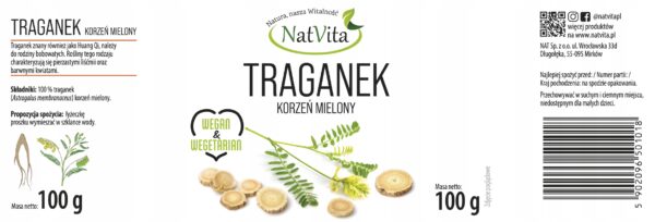 Astragalus Root Ground Natural Herbs Immunity 100g NatVita - Image 2