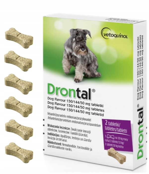 VETOQUINOL-DRONTAL-ODROBACZENIE-DLA-PSOW-do-10kg-6szt VETOQUINOL DRONTAL DEPORTER FOR DOGS up to 10kg 6pcs - Image 1
