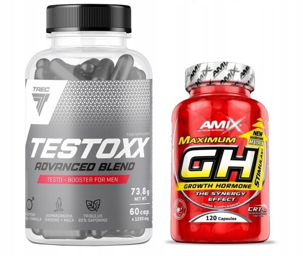 TESTOSTERONE, GROWTH HORMONE SUPPLEMENT SET Supplements for dry muscle mass - Image 1