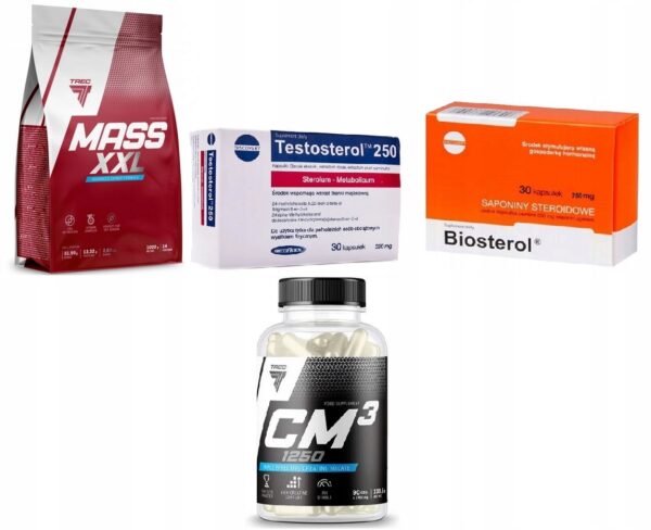 ZESTAW-SUPLEMENTOW-ODZYWEK-MOCNY-ZESTAW-NA-MASE-MIESNIOWA-I-SILE-MIESNI Supplement Set Strong Set for Muscle Mass and Muscle Strength (Set of 4) - Image 1