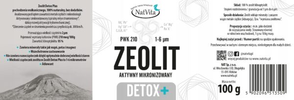 Zeolite Detox+Clinoptilolite Powder Cleansing Heavy Metals 100g NatVita - Image 2