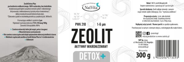 Zeolite Detox+Clinoptilolite Powder Cleansing Heavy Metals 300g NatVita - Image 2