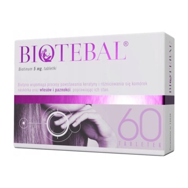 Biotebal BIOTIN 5mg HAIR SKIN NAILS 60 tabs - Image 1