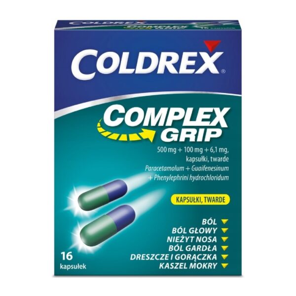 Coldrex Complex Grip 500mg medicine for cough, sinus and cold 16 capsules Coldrex Complex Grip 500mg medicine for cough, sinus and cold 16 capsules - Image 1