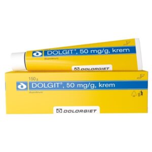 Dolgit Cream in a yellow tube ibuprofen anti-inflammatory 50 mg/g 150g
