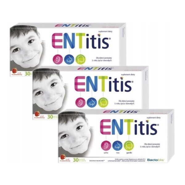 ENTitis strawberry flavor lozenges 3x30 - Image 1